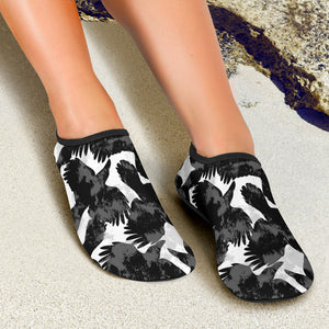 Crow Illustration Pattern Aqua Shoes