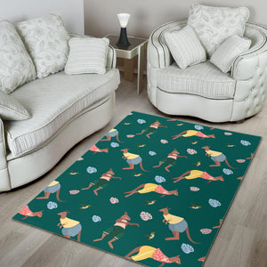 Kangaroo Leaves Pattern Area Rug