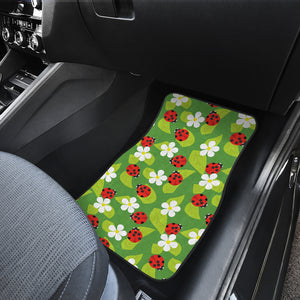 Ladybug Pattern Print Design 01 Front and Back Car Mats