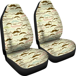 Mustache Beard Pattern Print Design 01 Universal Fit Car Seat Covers