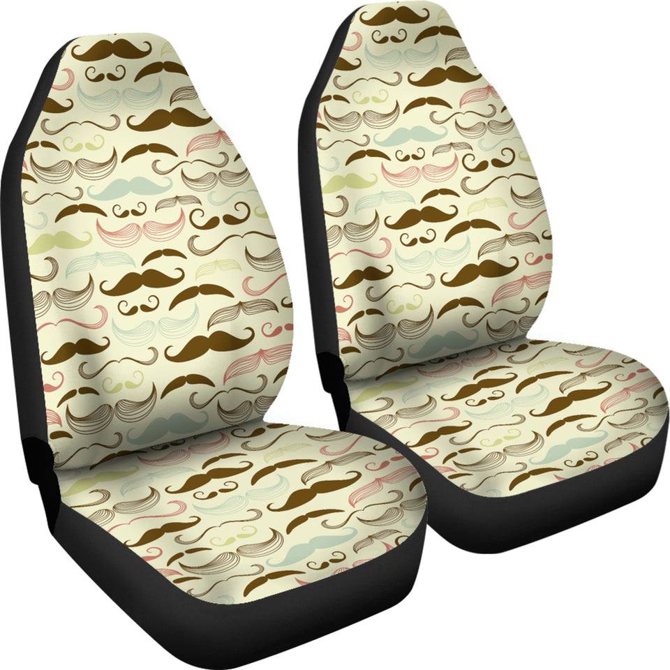 Mustache Beard Pattern Print Design 01 Universal Fit Car Seat Covers