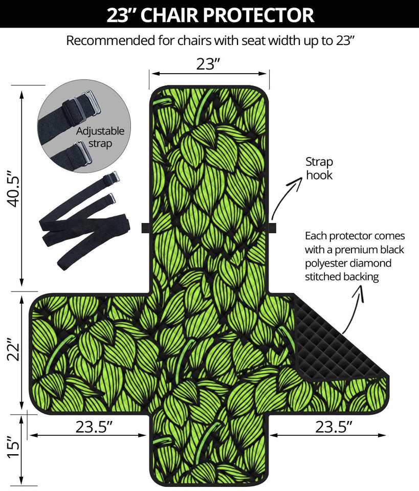 Green hop pattern Chair Cover Protector