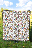 Skate Board Pattern Print Design 05 Premium Quilt