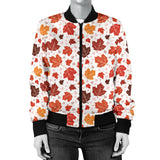 Colorful Maple Leaf Pattern Women'S Bomber Jacket
