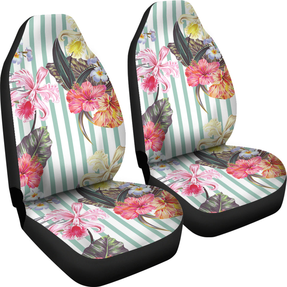 Colorful Orchid Flower Pattern Universal Fit Car Seat Covers