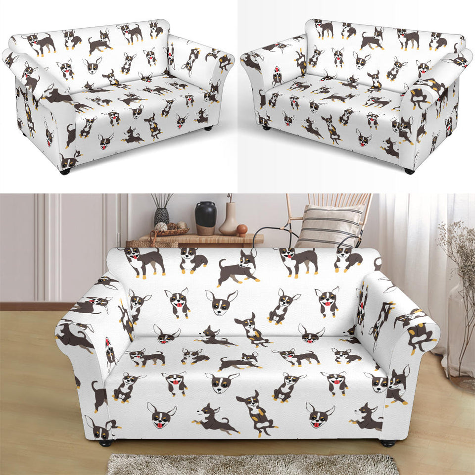 Chihuahua Dog Pattern Loveseat Couch Slipcover