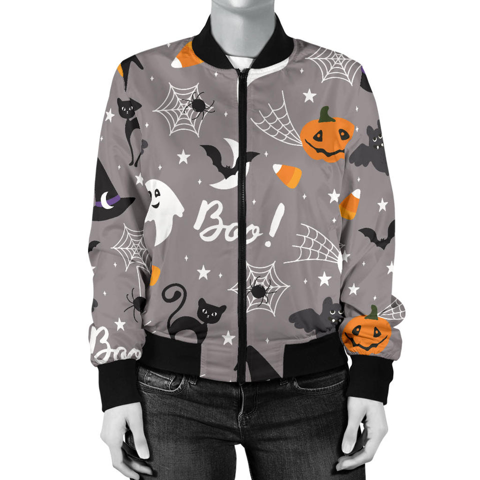 Halloween Design Pattern Women'S Bomber Jacket