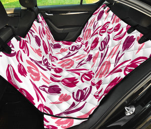 Pink Sketch Tulip Pattern Dog Car Seat Covers