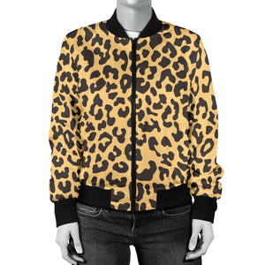 Leopard Skin Print Women'S Bomber Jacket