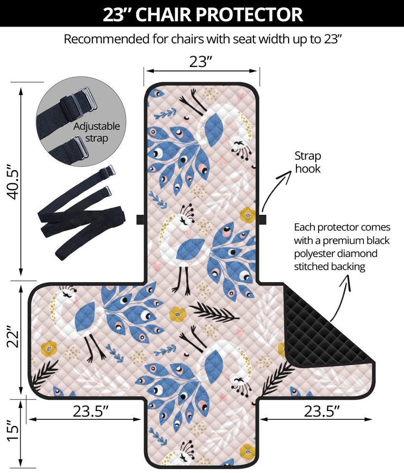 Cute peacock pattern Chair Cover Protector
