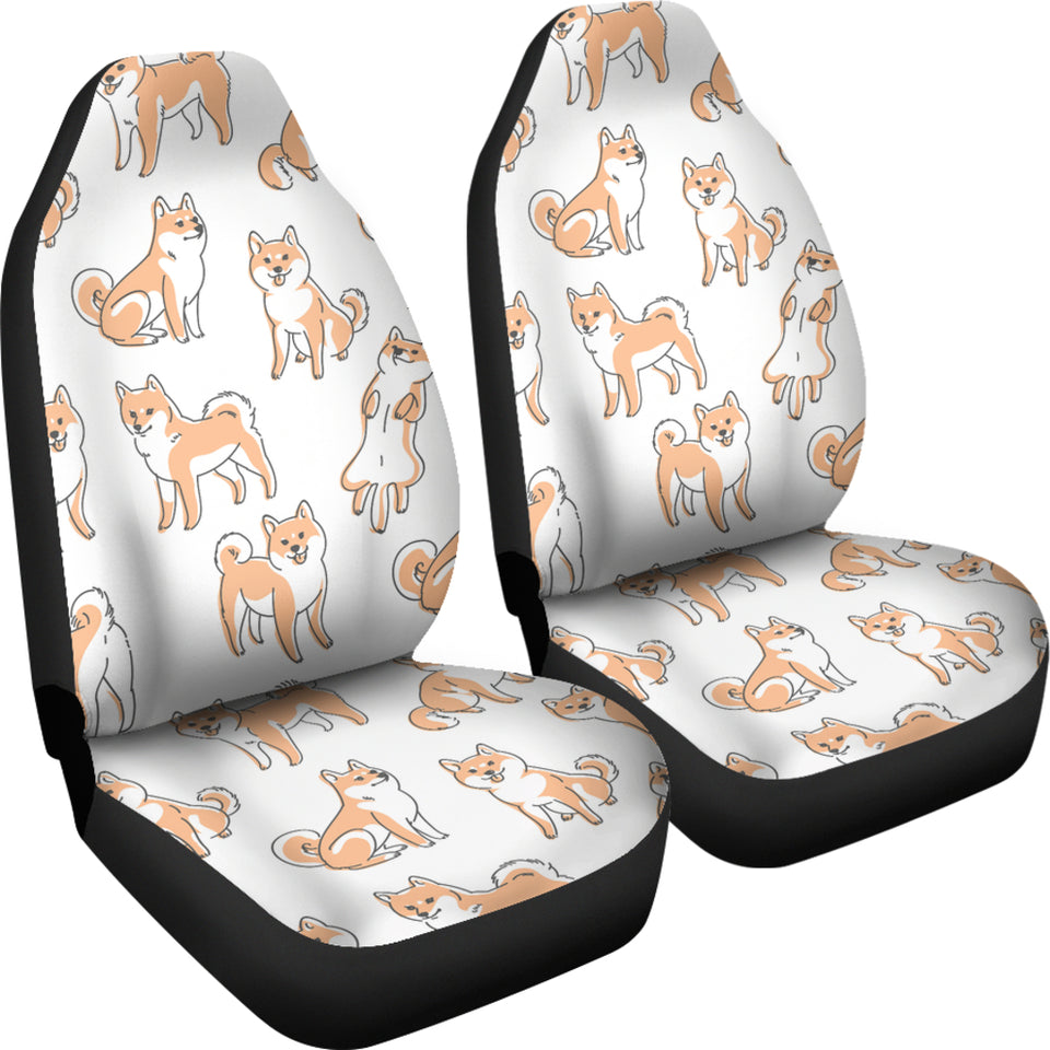Shiba Inu Dog Pattern  Universal Fit Car Seat Covers