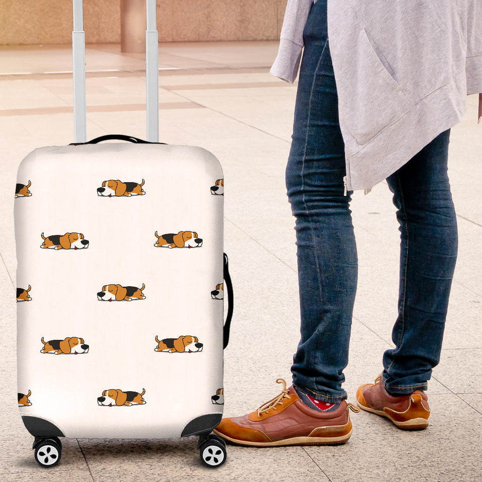 Cute Beagle Dog Sleeping Pattern Luggage Covers