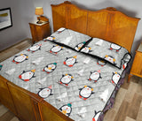 Cute Penguin christmas pattern Quilt Bed Set