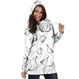 Garlic Pattern Black White Women'S Hoodie Dress