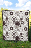 Classic Vintage Clock Pattern Premium Quilt