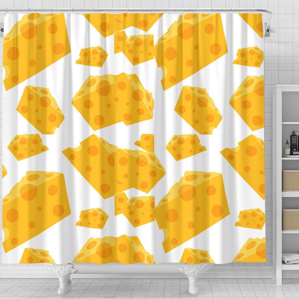 Cheese Slice Pattern Shower Curtain Fulfilled In US