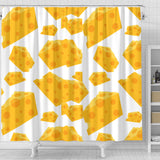 Cheese Slice Pattern Shower Curtain Fulfilled In US