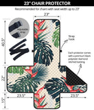 heliconia flowers, palm and monstera leaves Chair Cover Protector