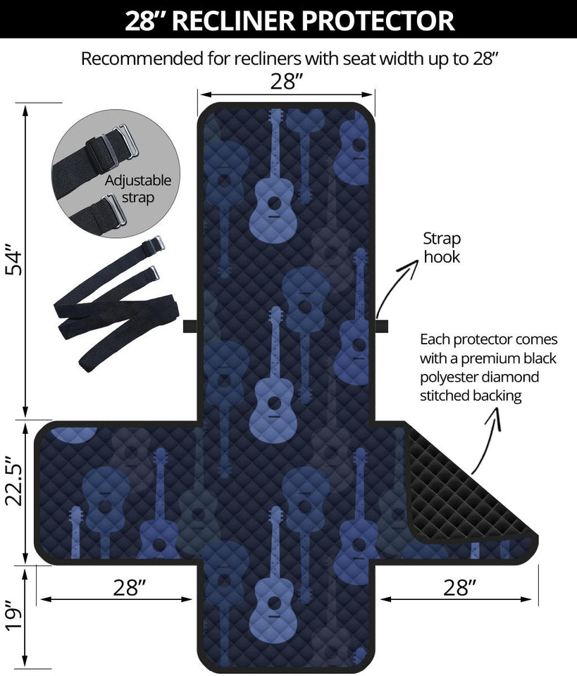 Blue Theme guitar pattern Recliner Cover Protector