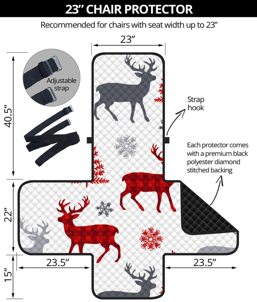 Deer tree snowflakes chrismas pattern Chair Cover Protector