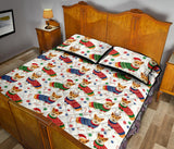 Corgi Christmas Pattern Quilt Bed Set