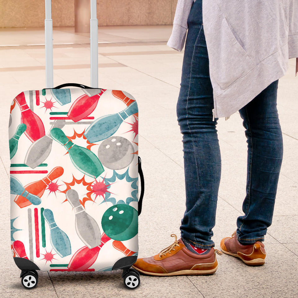 Watercolor Bowling Pattern Luggage Covers