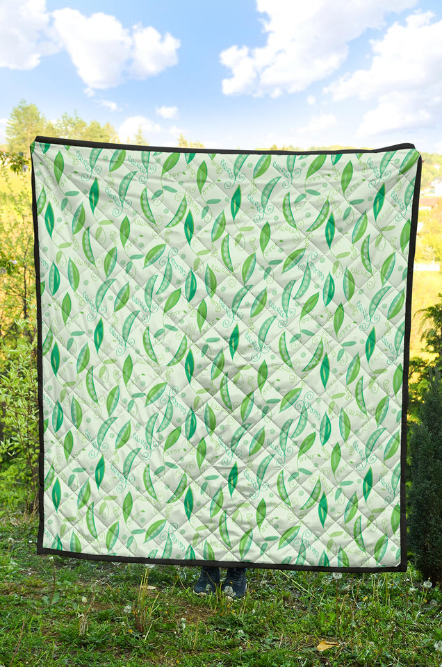 Green Peas Pattern Print Design 01 Premium Quilt