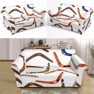 Boomerang Australian Aboriginal Ornament Pattern Loveseat Couch Slipcover