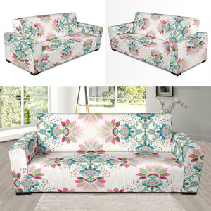 Square Floral Indian Flower Pattern Sofa Slipcover