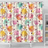Clock Butterfly Pattern Shower Curtain Fulfilled In US