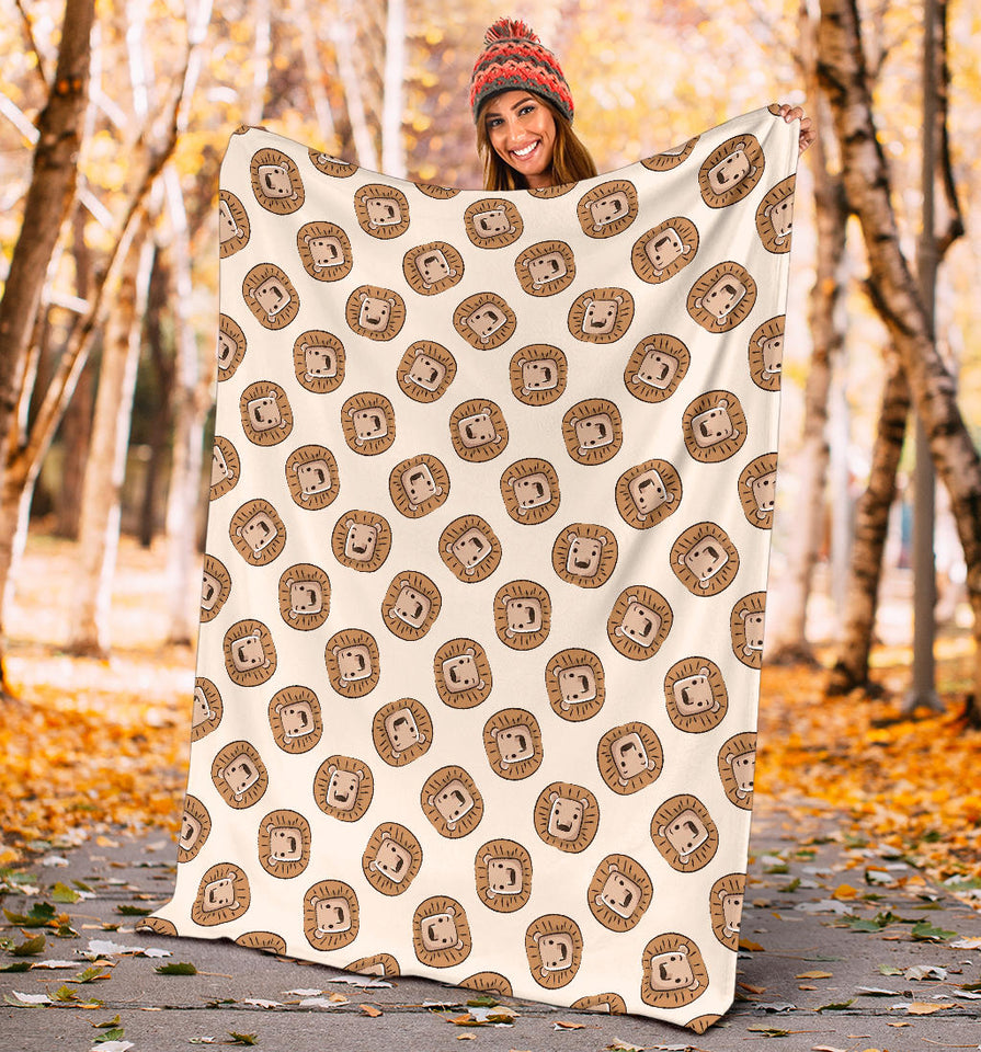 Lion Pattern Print Design 01 Premium Blanket