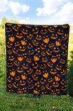 Halloween Pattern Pumpkin Background Premium Quilt