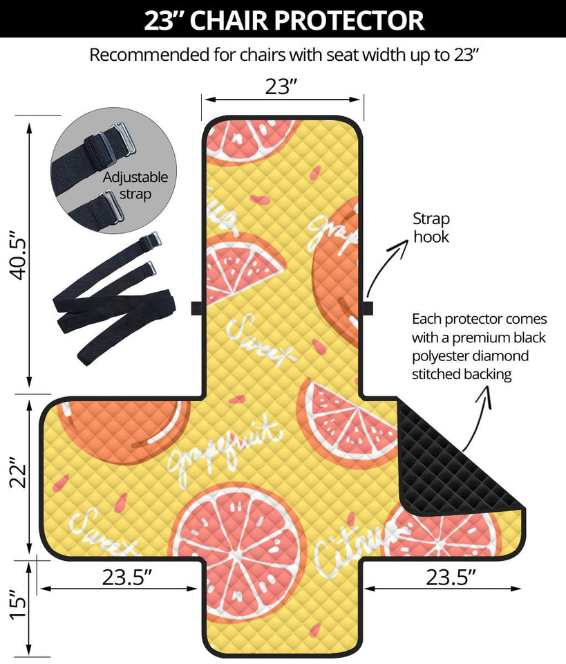 Grapefruit yellow background Chair Cover Protector