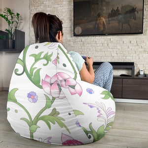 Beautiful Pink Lotus Waterlily Leaves Pattern Bean Bag Cover