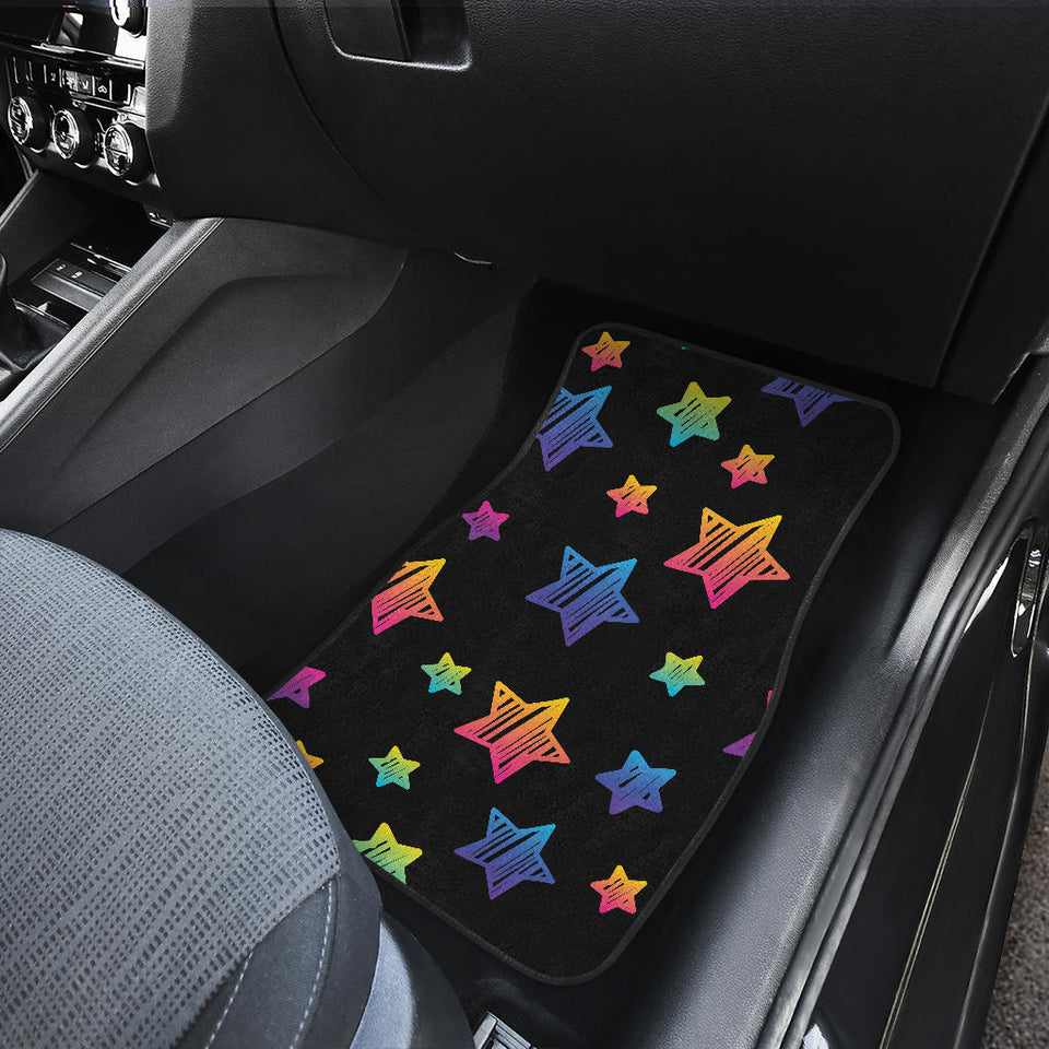 Colorful Star Pattern Front And Back Car Mats