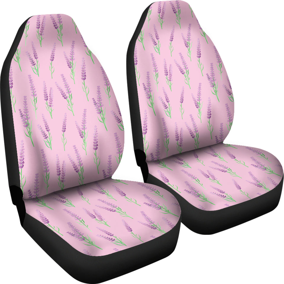 Lavender Pattern Pink Background Universal Fit Car Seat Covers