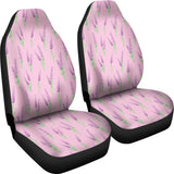 Lavender Pattern Pink Background Universal Fit Car Seat Covers