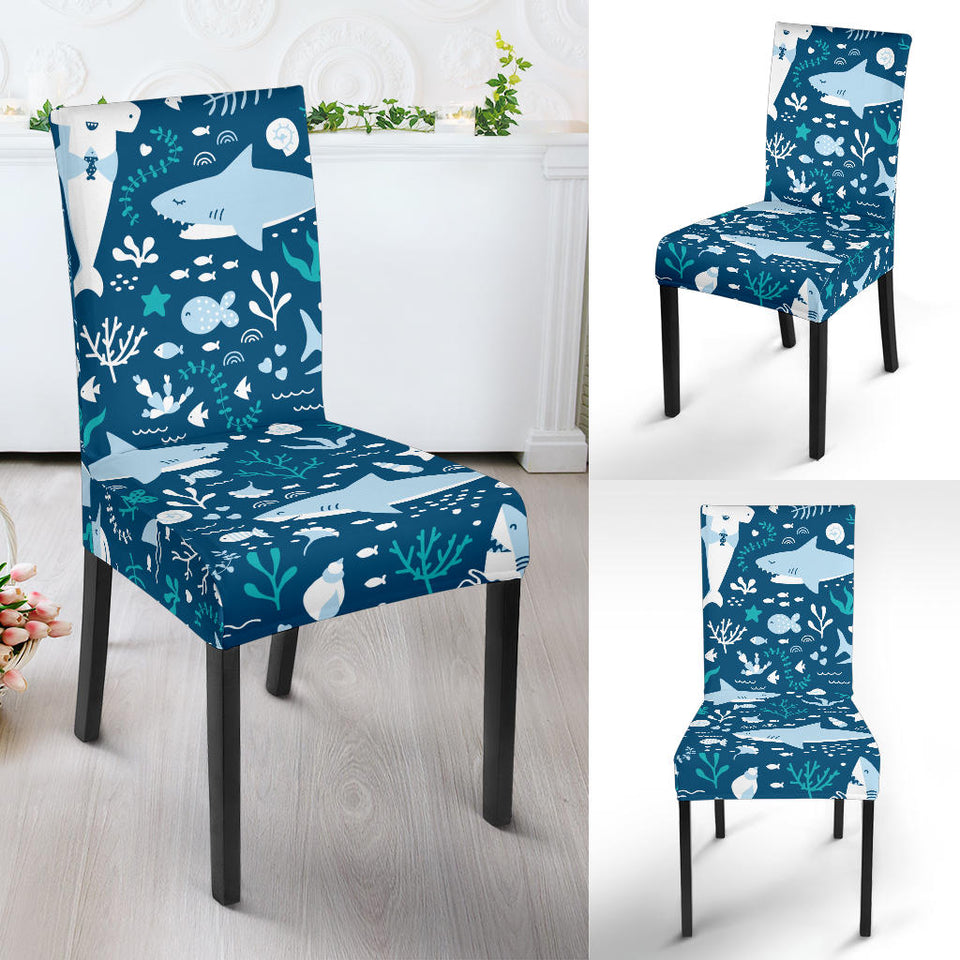 Cute Shark Pattern Dining Chair Slipcover