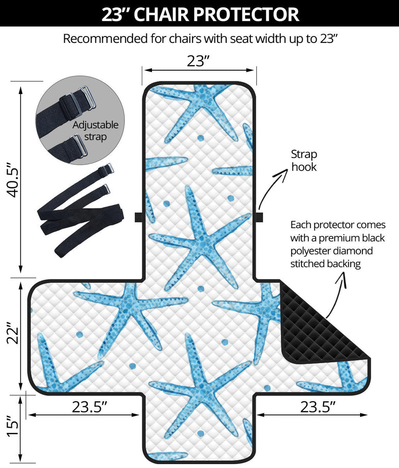 Watercolor starfish pattern Chair Cover Protector