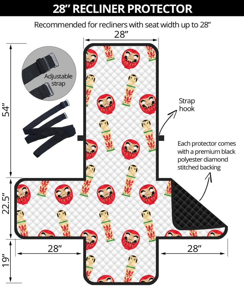 Daruma japanese wooden doll Recliner Cover Protector