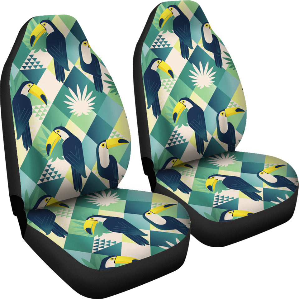 Toucan Tropical Leaves Design Pattern   Universal Fit Car Seat Covers