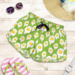 Fried Eggs Pattern Print Design 01 Women Shorts