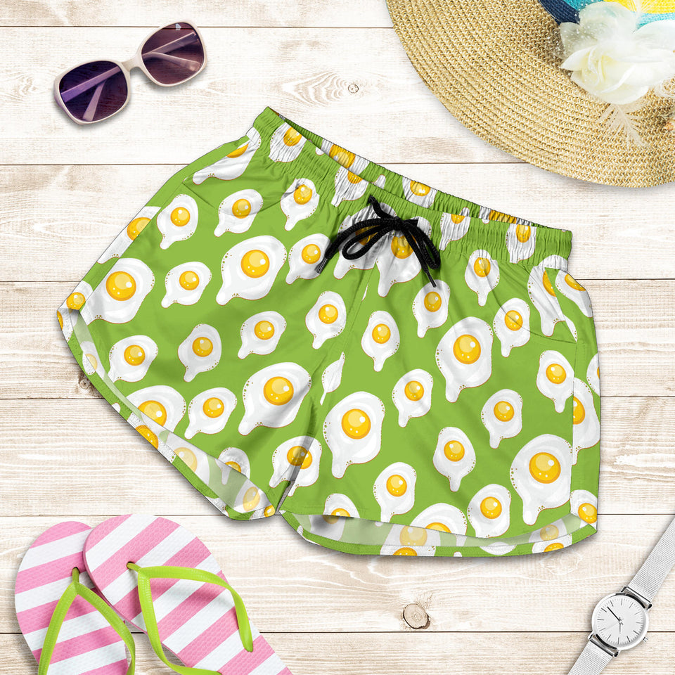 Fried Eggs Pattern Print Design 01 Women Shorts