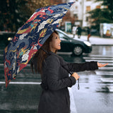 Blue Red Dragon Cloud Pattern Umbrella