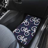 Bicycle Pattern Print Design 03 Front and Back Car Mats