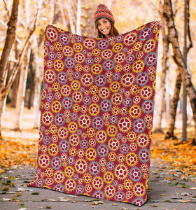 Gear Pattern Print Design 04 Premium Blanket