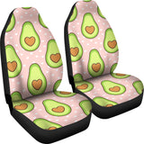 Avocado Heart Pink Background  Universal Fit Car Seat Covers
