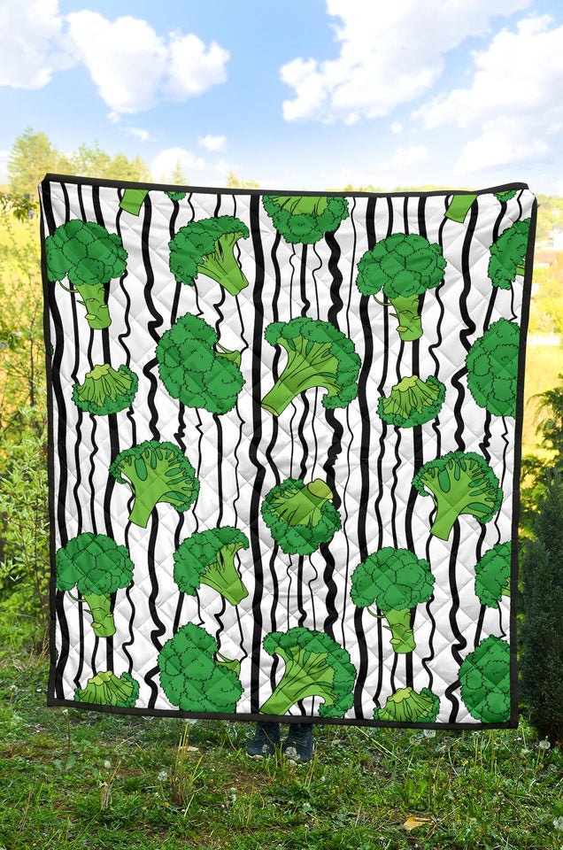 Cool Broccoli Pattern Premium Quilt