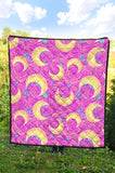 Moon Pink Rose Background Premium Quilt