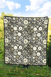 Gear Pattern Print Design 02 Premium Quilt